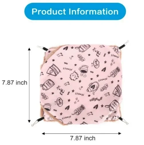 Hammock For Rats Double Thick Plush Warm Bed For Hamster House Nest Sleeping Bag Hanging Tree Beds Guinea Pig Hamster Cage