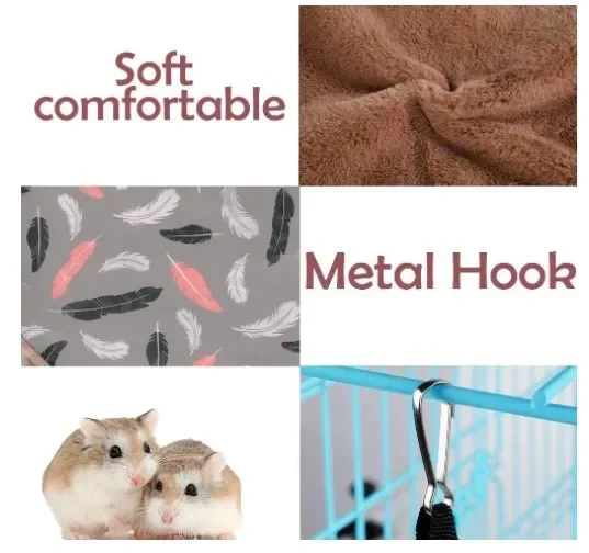 Hammock For Rats Double Thick Plush Warm Bed For Hamster House Nest Sleeping Bag Hanging Tree Beds Guinea Pig Hamster Cage