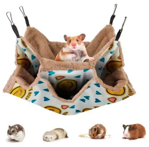 Hammock For Rats Double Thick Plush Warm Bed For Hamster House Nest Sleeping Bag Hanging Tree Beds Guinea Pig Hamster Cage