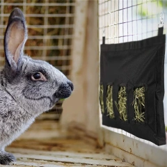 Hay Bag Hanging Pouch Feeder Holder Feeding Dispenser Container for Rabbit Guinea Pig Small Pet Animals Oxford cloth
