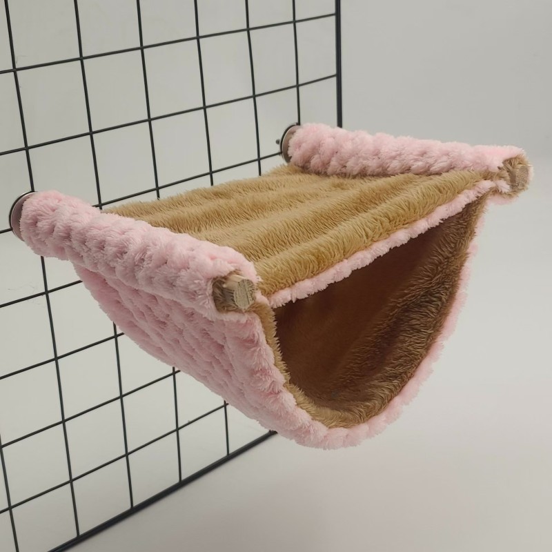Pet Hammock for Small Animal Double Thick Plush Warm Bed for Hamster House Nest Sleeping Bag Hanging Tree Beds Pet Hamster Nest