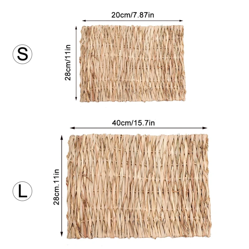 Straw Woven Pet Chew Mat Pad Pet House Cage Accessories For Hamster Rabbit Chinchilla Guinea Pig Pet Products