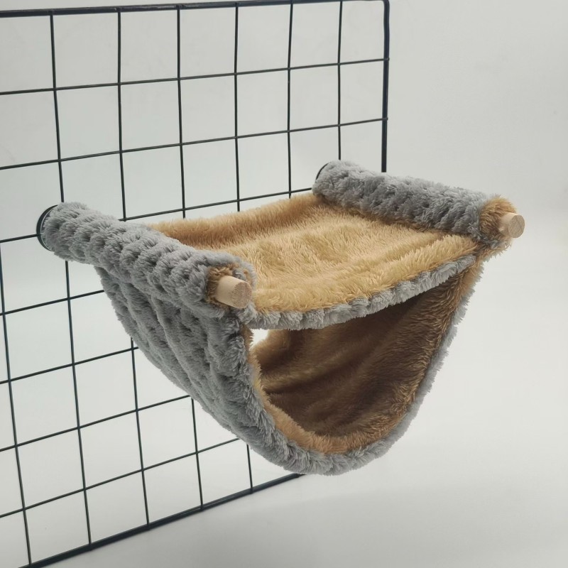 Pet Hammock for Small Animal Double Thick Plush Warm Bed for Hamster House Nest Sleeping Bag Hanging Tree Beds Pet Hamster Nest