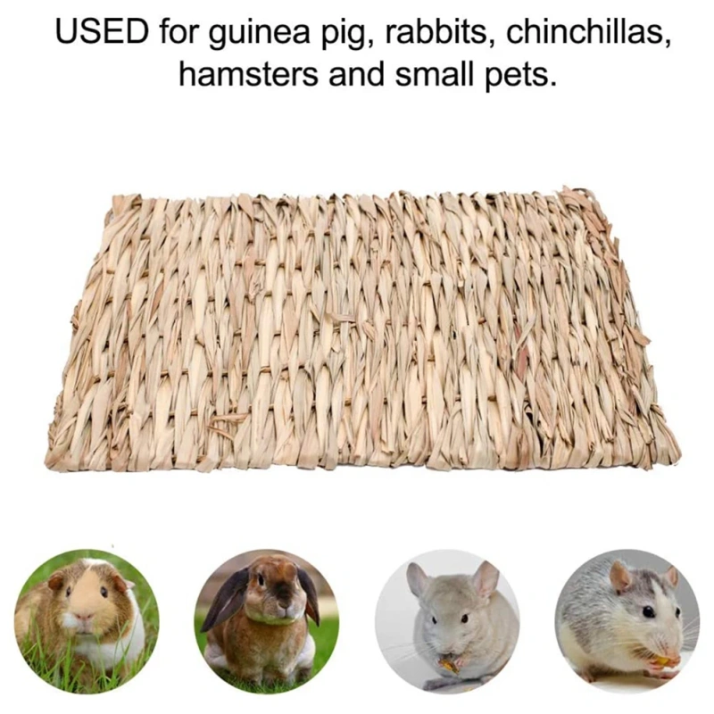 Straw Woven Pet Chew Mat Pad Pet House Cage Accessories For Hamster Rabbit Chinchilla Guinea Pig Pet Products