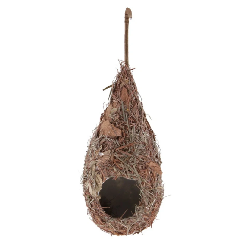 1PC Bird House Natural Grass Hummingbird Bird Nest Fiber Hand-Woven Roosting Nest Bird Hut for Yard Decoration