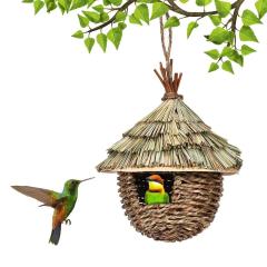 1PC Grass Nest Hand-woven Hibiscus Grass Gourd Bird House