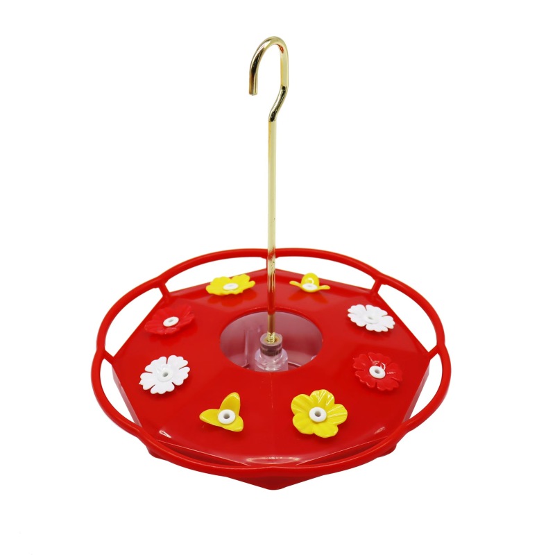 Hummingbird Feeder with 8 Feeding Hanging Bird Feeder Ant and Bee Proof Flower Shape Hummingbird Feeder for Garden Outdoor