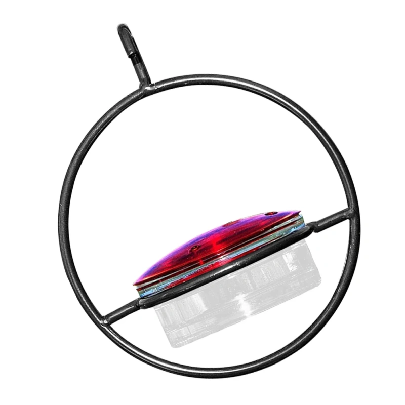 Circular Hanging Hummingbird Feeder with Red Glass Bowl Hummingbird Drinker Feeder for Outside Garden Backyard Patio Deck