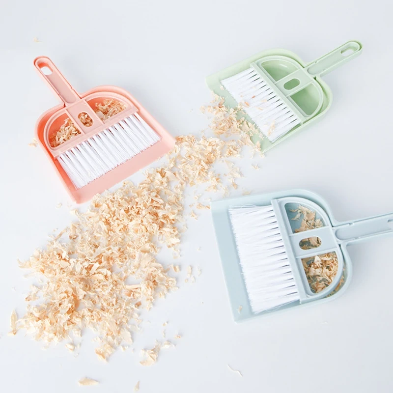 Cat Hamster Dustpan Small Broom Set Pet Professional Cleaning Tools Rabbit Pooper Scooper Guinea Pig Toilet Broom Accessories