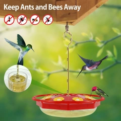 Hummingbird Feeder with 8 Feeding Hanging Bird Feeder Ant and Bee Proof Flower Shape Hummingbird Feeder for Garden Outdoor