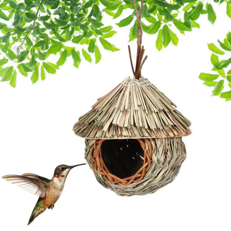1PC Grass Nest Hand-woven Hibiscus Grass Gourd Bird House