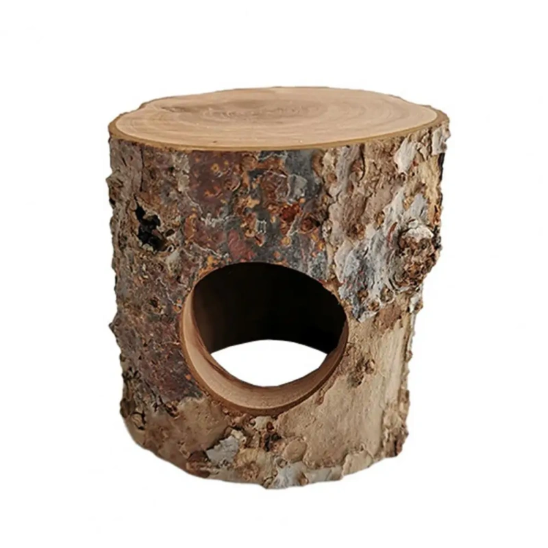 Universal Wooden Mouse Tunnel Tube  Strong Load-bearing Portable Tree Trunk Toy  Wooden Hamster  Hollow Tree Trunk