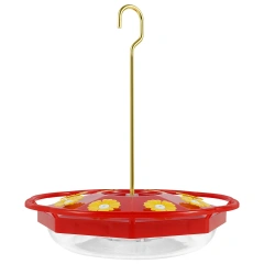 Hummingbird Feeder with 8 Feeding Hanging Bird Feeder Ant and Bee Proof Flower Shape Hummingbird Feeder for Garden Outdoor