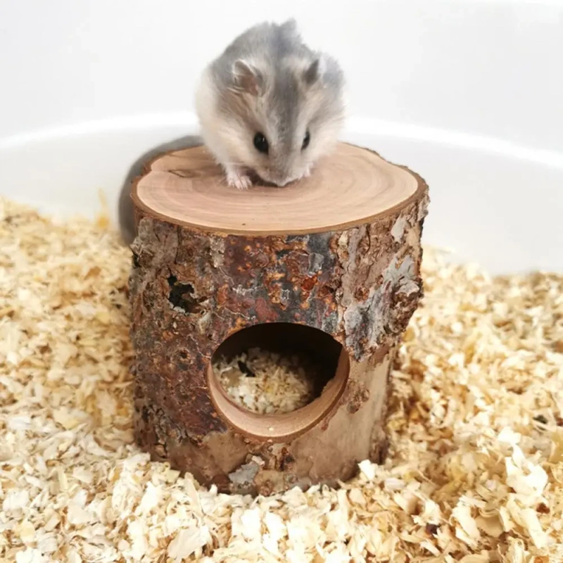 Universal Wooden Mouse Tunnel Tube  Strong Load-bearing Portable Tree Trunk Toy  Wooden Hamster  Hollow Tree Trunk
