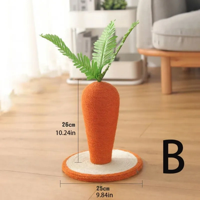 Cute Carrot  Cat Tree Sisal Hemp Cat Scratch Board 40*30cm Logs Material Cat Tower  Scratching Post  Griffoir Chat