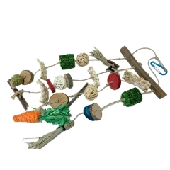 Pet Hanging Teething Chew Toy Bite-resistant Wood Branch Rattan Grass Ball Set For Cat Rabbit Hamster Accessories Pet Supplies