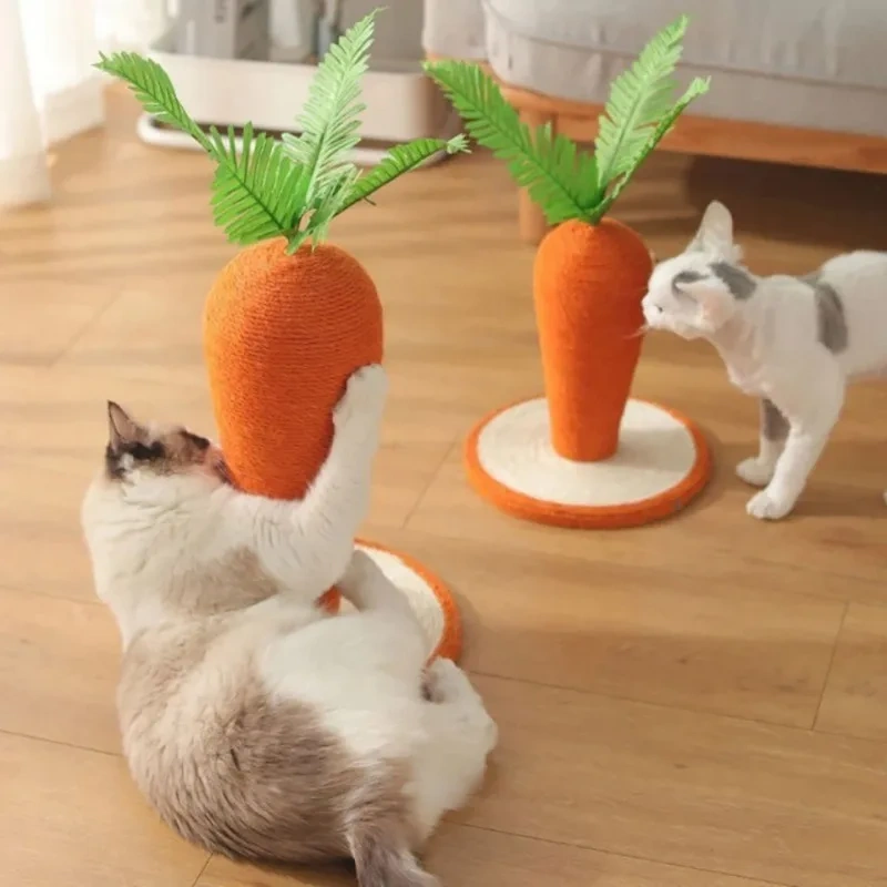 Cute Carrot  Cat Tree Sisal Hemp Cat Scratch Board 40*30cm Logs Material Cat Tower  Scratching Post  Griffoir Chat