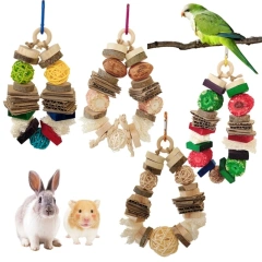 Bird Chewing Toy Natural Wood Stand Parrot Toy Bite Resistant Cockatiels Parakeet Training Toy Bird Accessories Cage Y5GB
