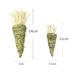 Hand-woven Pet Chew Toy Water Grass Carrot Rabbit Toy Molars Relieve Boredom Guinea Pig Chinchilla Chewing Grass Toys D9130