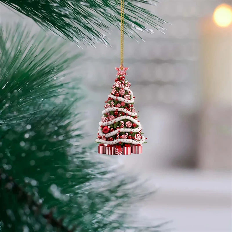Christmas Tree Pendant Christmas Tree Holiday Decoration Outdoor Acrylic Flat Christmas Decorations Home Decoration