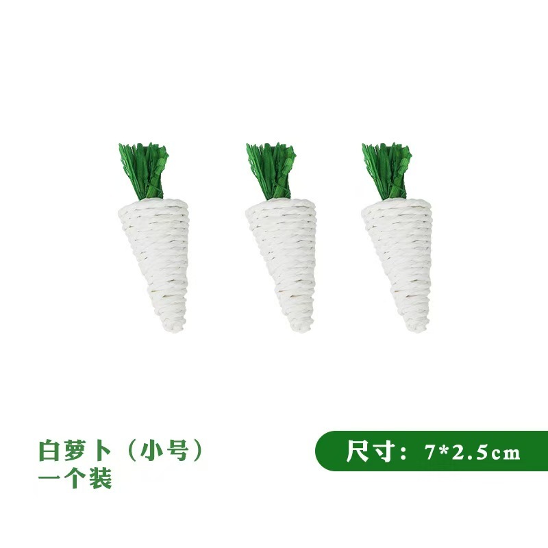 1pc Hamster Rabbit Chew Toy Bite Grind Teeth Toy Corn Carrot Woven Balls for Tooth Cleaning Radish Molar Toys funny Pet Supplies