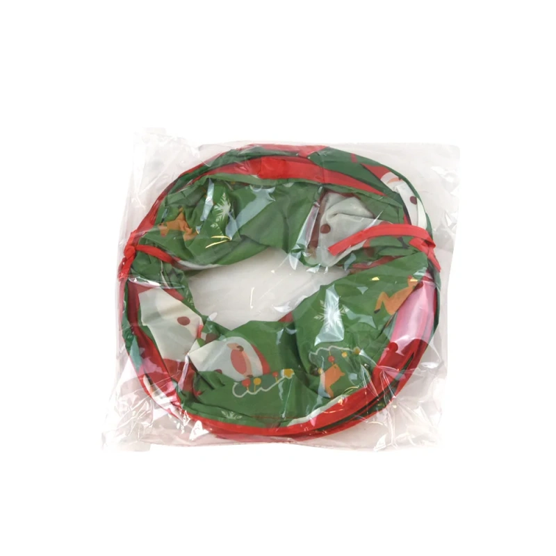Christmas S-shaped Cat Tunnel Runway Santa Claus Christmas Tree Toy Foldable Design Convenient Storage Durable Wear Resistant