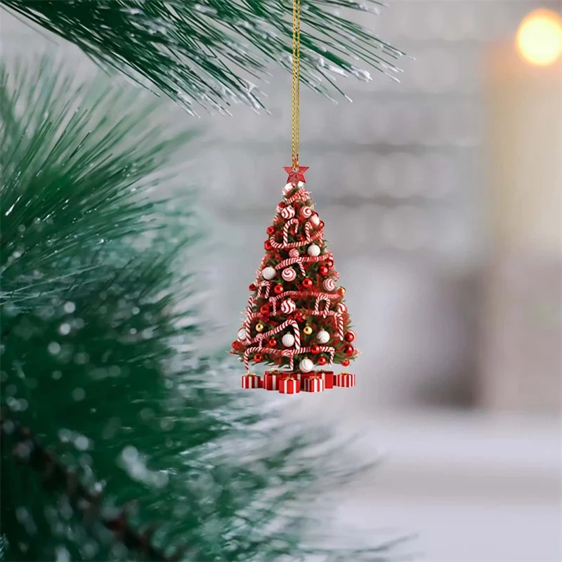 Christmas Tree Pendant Christmas Tree Holiday Decoration Outdoor Acrylic Flat Christmas Decorations Home Decoration