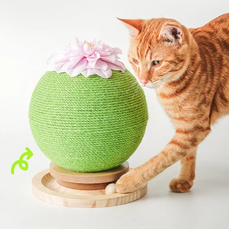 Cactus Cat Scratching Board Claw Grinder Cactus Sisal Scratching Post Round Climbing Frame Wear-resistant Cat Scratching Toys