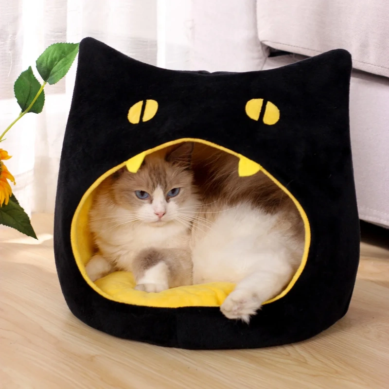 Cats Pet Products for Winter Accessories Halloween All Warm Things Kitten Dog Bed Goods House Beds Basket Houses and Habitats