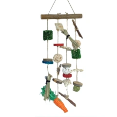 Pet Hanging Teething Chew Toy Bite-resistant Wood Branch Rattan Grass Ball Set For Cat Rabbit Hamster Accessories Pet Supplies
