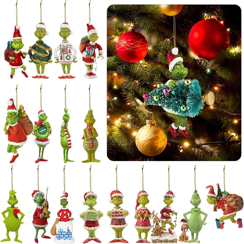 Christmas Tree Resin Pendant, Xmas Hanging Decorations, Christmas Tree Ornaments Hanging Pendants, Christmas Party Supplies