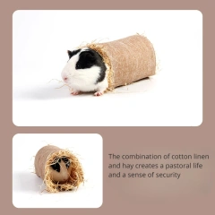 Rabbit Hideaway Toy Animal Grass Straw Bunny Tunnel Toy Breathable Guinea Pig Tunnel Hamster Accessories туннель для хомяка