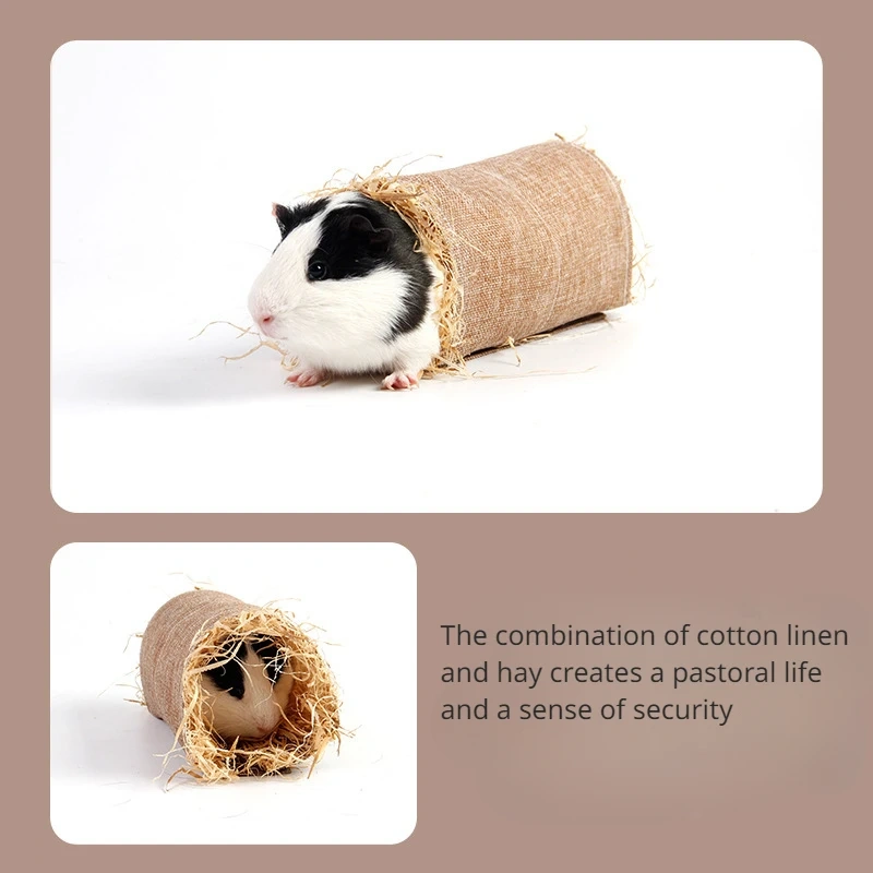 Rabbit Hideaway Toy Animal Grass Straw Bunny Tunnel Toy Breathable Guinea Pig Tunnel Hamster Accessories туннель для хомяка