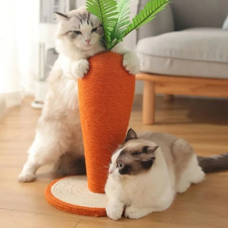 Cute Carrot  Cat Tree Sisal Hemp Cat Scratch Board 40*30cm Logs Material Cat Tower  Scratching Post  Griffoir Chat
