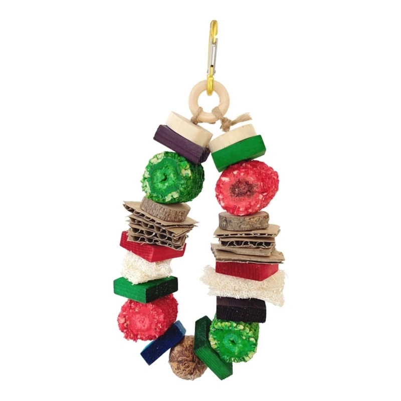 Bird Chewing Toy Natural Wood Stand Parrot Toy Bite Resistant Cockatiels Parakeet Training Toy Bird Accessories Cage Y5GB