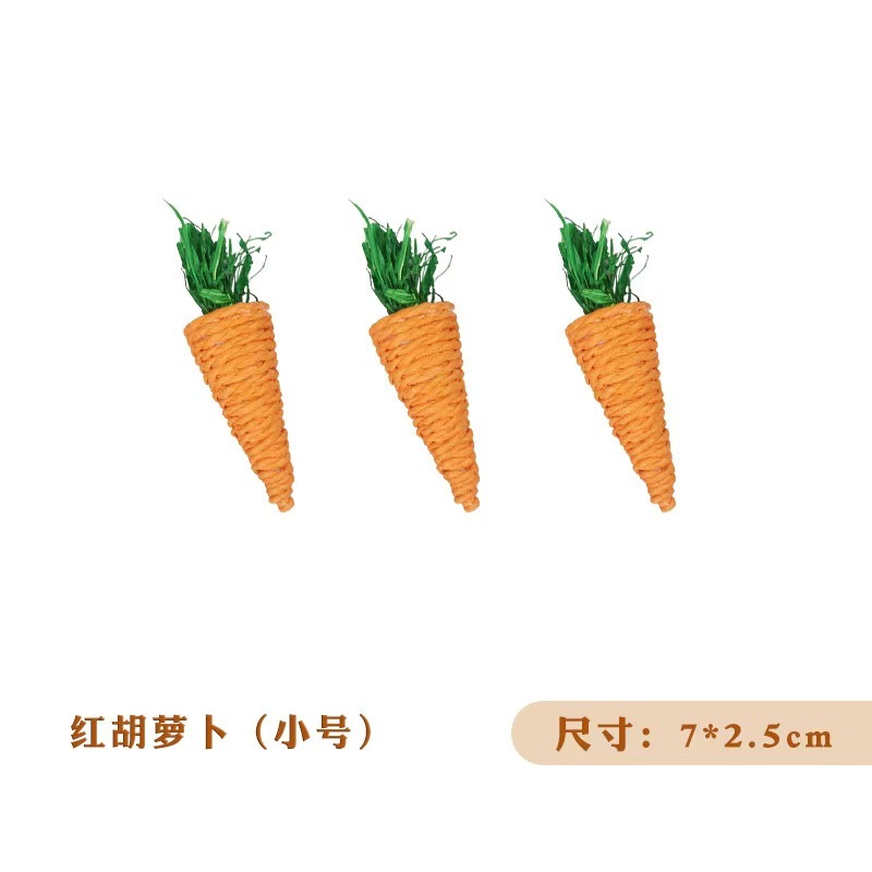 1pc Hamster Rabbit Chew Toy Bite Grind Teeth Toy Corn Carrot Woven Balls for Tooth Cleaning Radish Molar Toys funny Pet Supplies