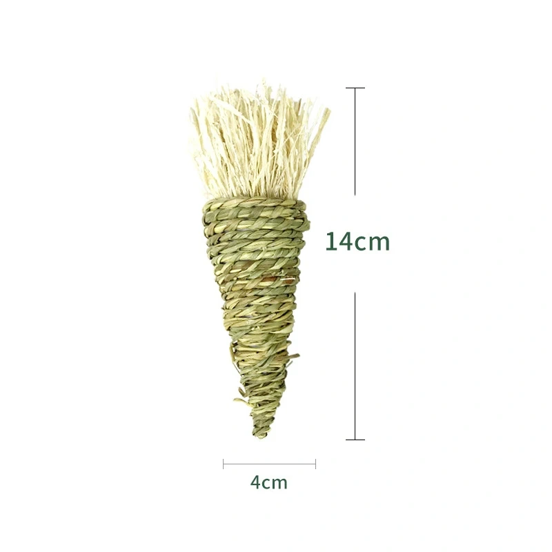 Hand-woven Pet Chew Toy Water Grass Carrot Rabbit Toy Molars Relieve Boredom Guinea Pig Chinchilla Chewing Grass Toys D9130