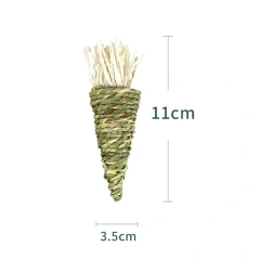 Hand-woven Pet Chew Toy Water Grass Carrot Rabbit Toy Molars Relieve Boredom Guinea Pig Chinchilla Chewing Grass Toys D9130