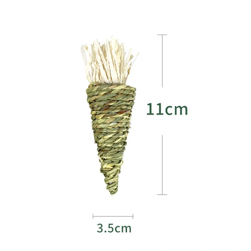 Hand-woven Pet Chew Toy Water Grass Carrot Rabbit Toy Molars Relieve Boredom Guinea Pig Chinchilla Chewing Grass Toys D9130