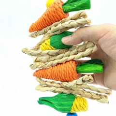 1pc Random Color & Style Handmade Woven Vine, Carrot & Corn Shaped Chew Toy for Small Pets (hamster, Rabbit, Bird, Parrot, Etc.)