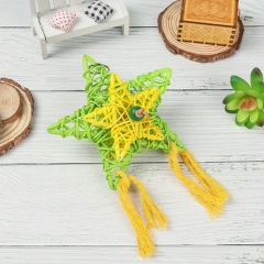 Natural Bamboo Rattan/Paper Weaving Cage Pet Bird Chewing Toys Parrot Cage Foraging Shredder Home Hanging Decoration