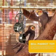 Stainless Steel Bird Toys Stainless Steel Small Bird Toys Hang Bell Ornaments Pet Parrot Bell Toy Bird Chewing Toy With Sweet