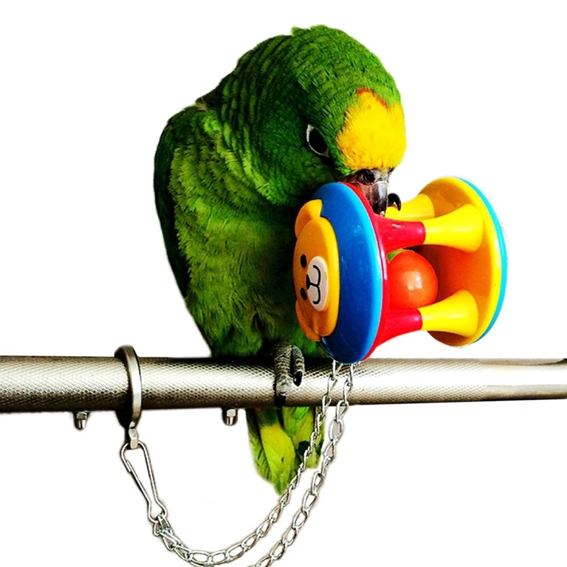 Cute Pet Bird Plastic Chew Ball Chain Cage Toy for Parrot Cockatiel Parakeet