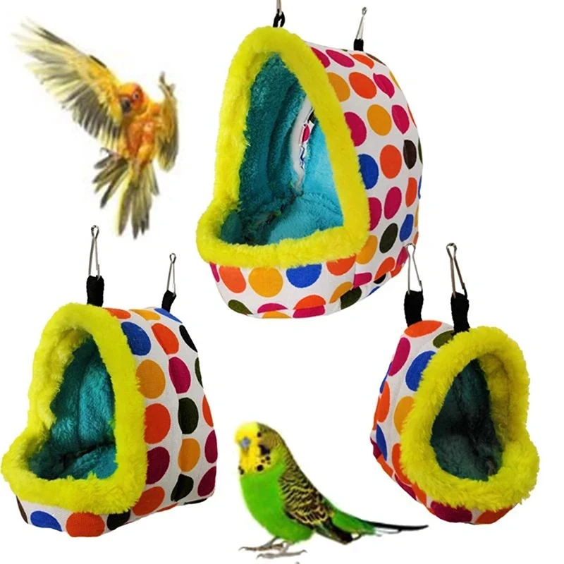 Winter Warm Bird Parrot Nest House Hanging Bed Cave for Parakeet Hamster Sleeping Bag Toy S/M/L Bird Supplies
