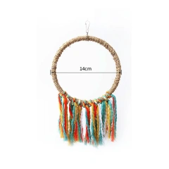 Pet Bird Parrot Toy Cotton Rope Circle Toys Chewing Bite Parrot Perch Hanging Cage Swing Rope Ring Stand Climb Toy Bird Supplies