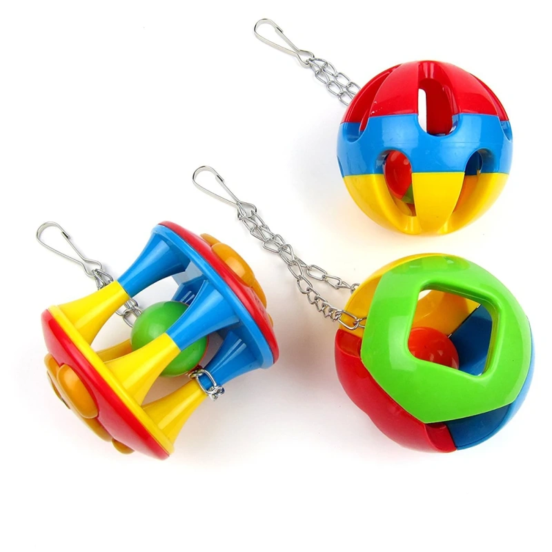 Cute Pet Bird Plastic Chew Ball Chain Cage Toy for Parrot Cockatiel Parakeet