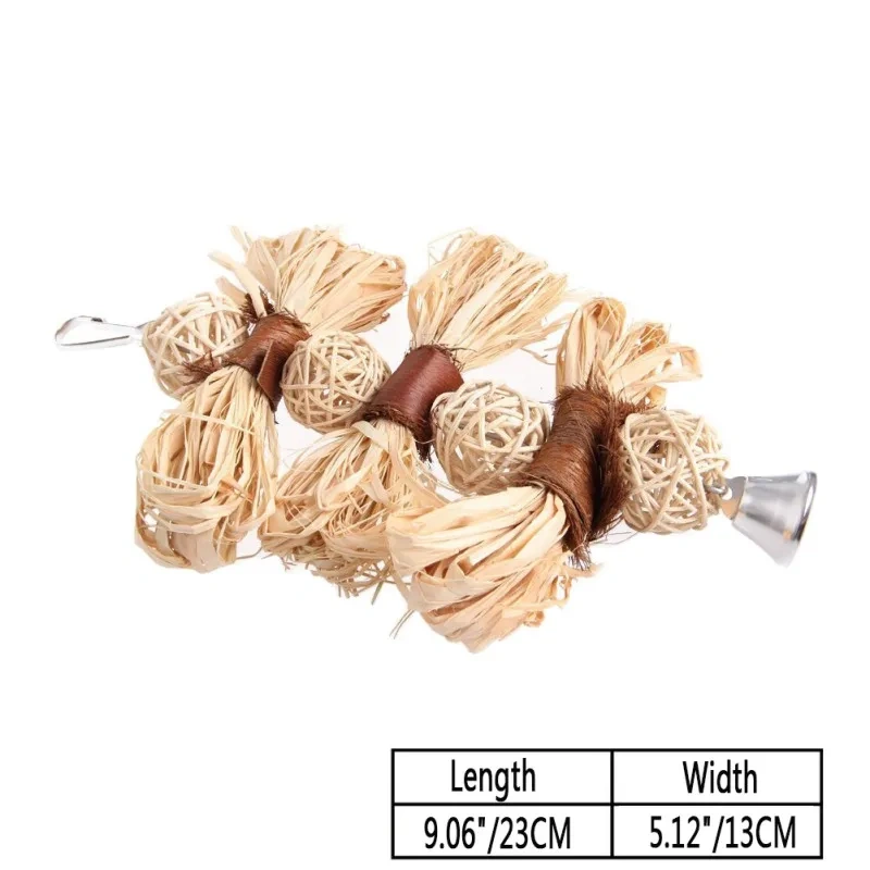 Natural Parrot Chew Toy for Pet Bird Macaw Parakeet Lovebird Bite Swing Cage Toy Loofah Vine Ball Cage Bird Hanging Accessories