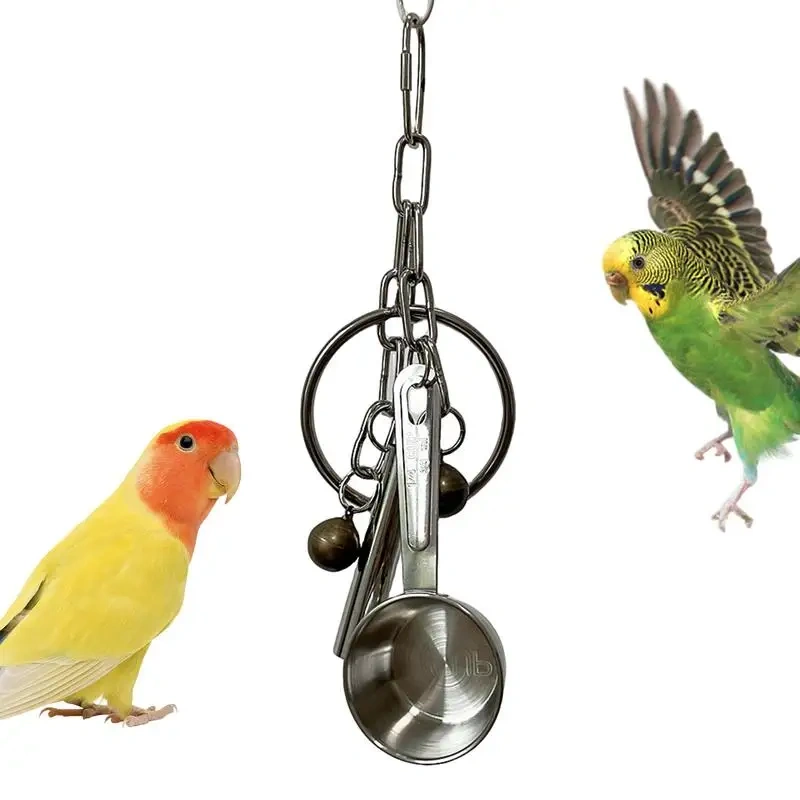 Stainless Steel Bird Toys Stainless Steel Small Bird Toys Hang Bell Ornaments Pet Parrot Bell Toy Bird Chewing Toy With Sweet