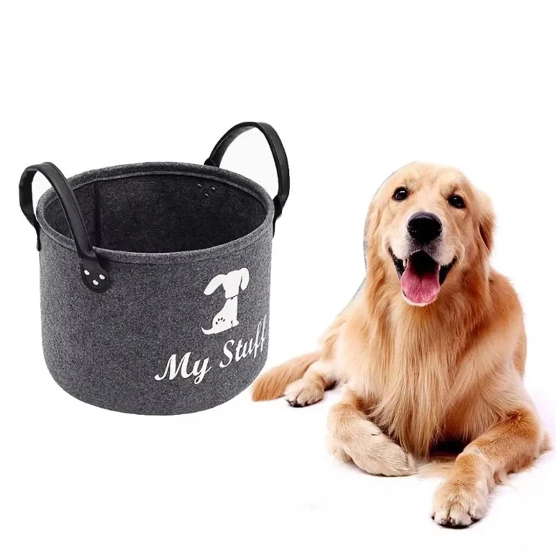 2024 New Pet Toy Storage Basket Bin Large Capacity Foldable Dog Cat Clothes Snacks- Sundries Box with Reinforced Pet Supplies