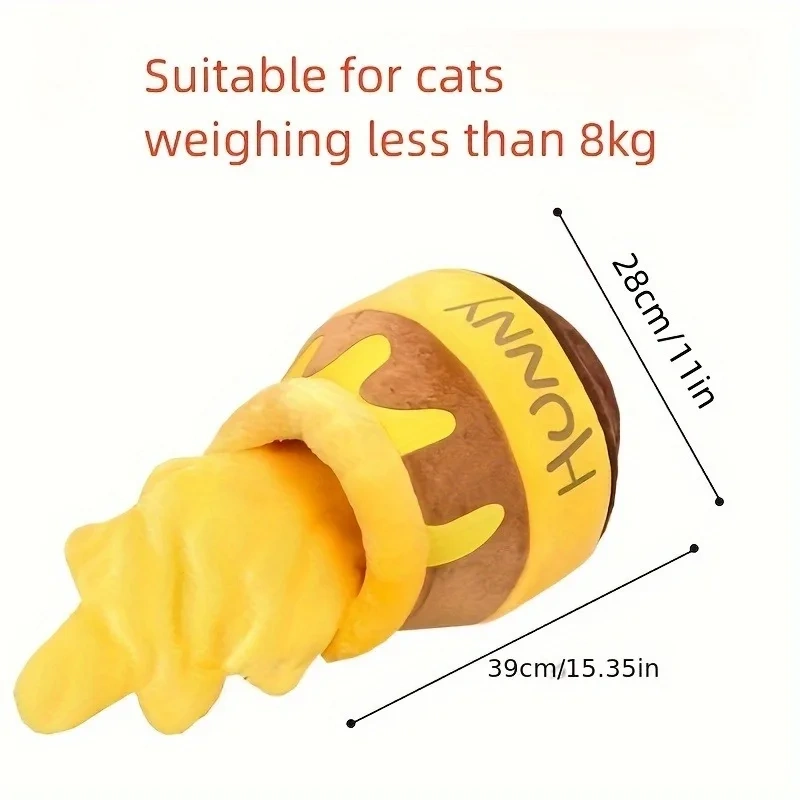 Honey Pot Cat Bed - Comfortable Memory Foam Pet Furniture with Removable Cushion - Stylish and Washable Cat Bed for Small